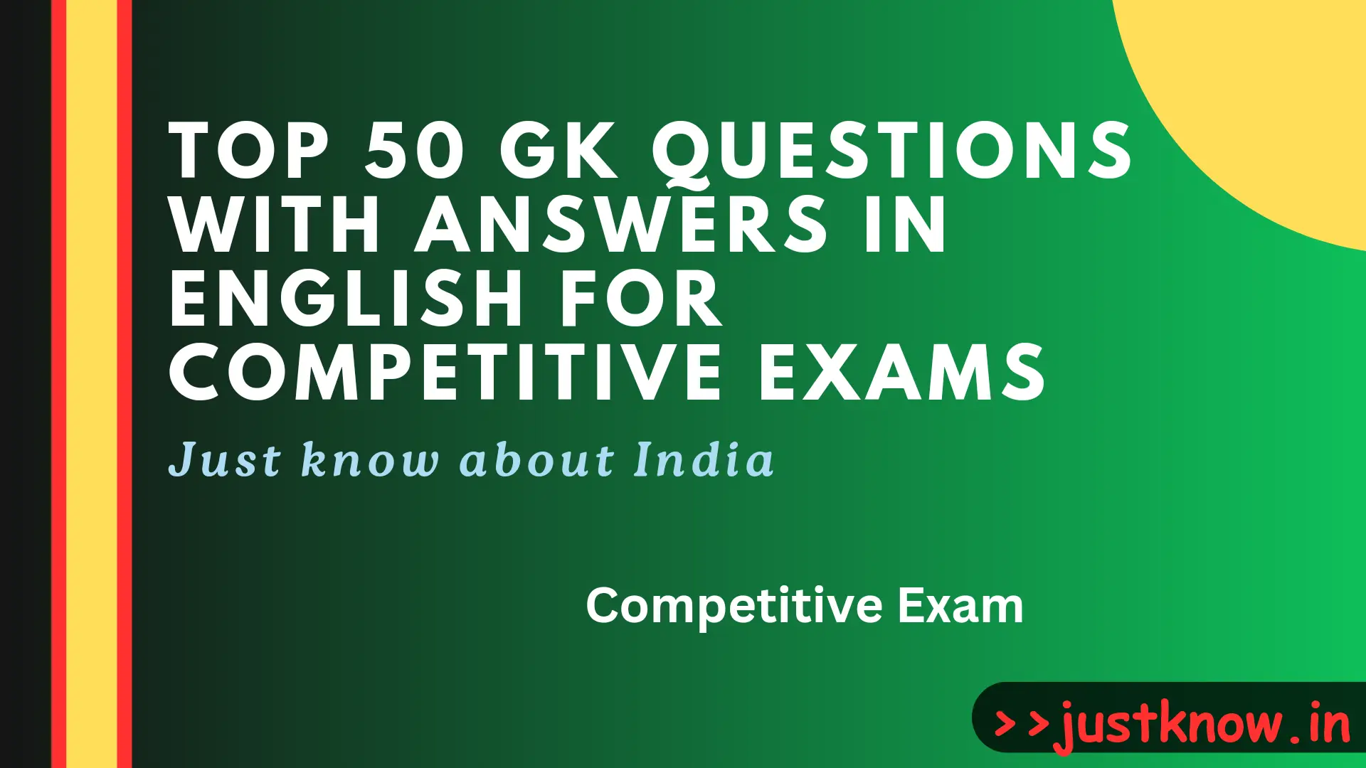 Top 50 GK Questions With Answers in English